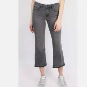 L'Agence Size 31 Charcoal Cutoff Pant Fray Wide Legged